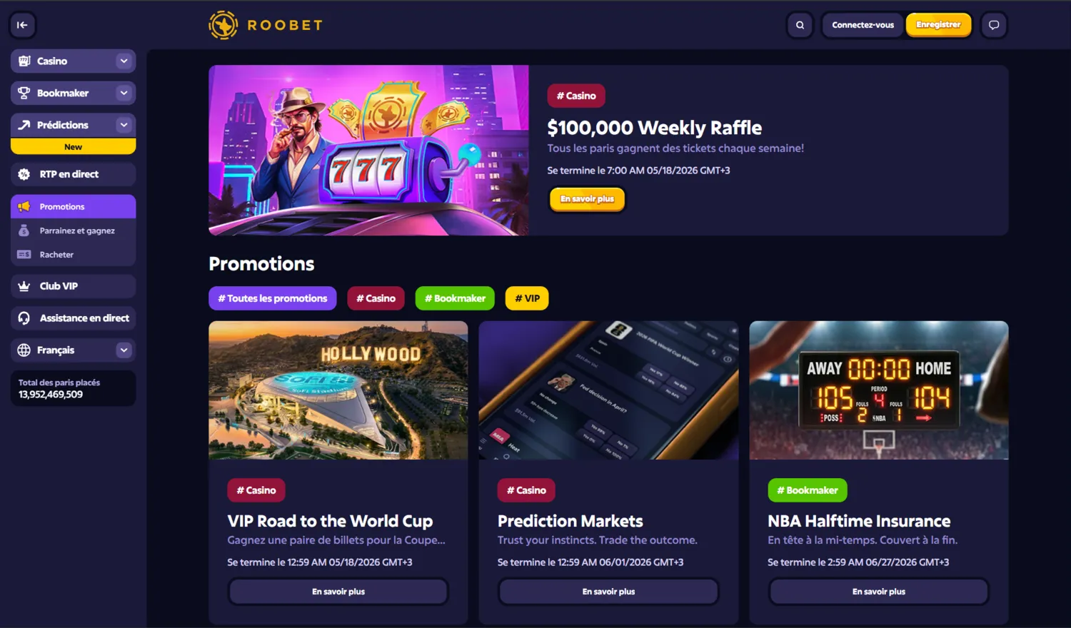 Casino Roobet Bonus et promotions